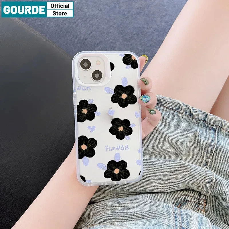 Gourde engraçado bonito embalagem flor padrão caso de telefone para iphone 15 14 12 13 11 pro max ip 7 8 plus iphon x xs xr xs max