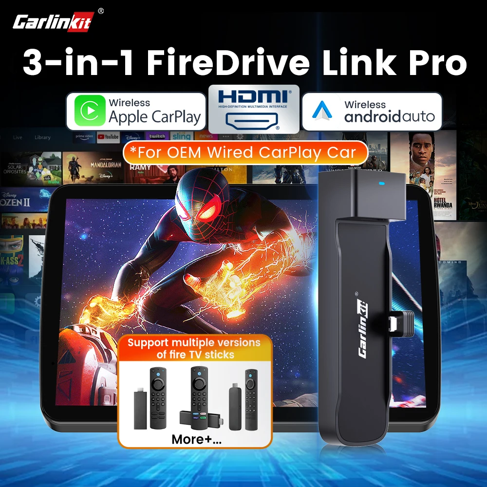 Carlinkit Fire Drive Verwenden Sie CarPlay zu HDMI-Kabel, um Streaming, Audio und Video im Auto zu genießen, speziell entworfen für Amazon Fire TV Stick – Carlinkit Mall
