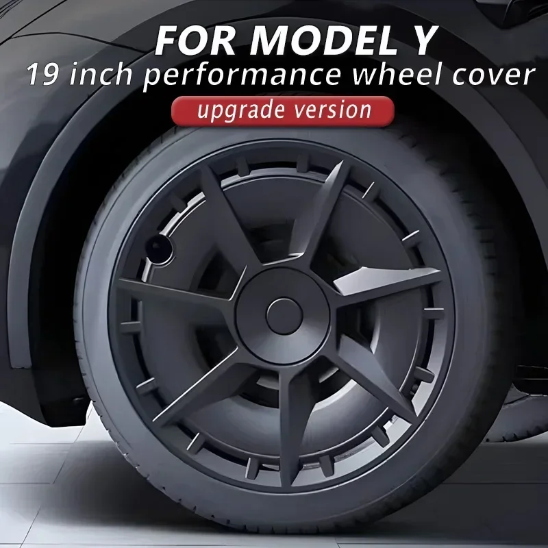 

4PCS Hub Cap for Tesla Model Y 19 Inch Performance Automobile Replaceme Wheel Cover Full Coverage Cover Car Accessorie 2018-2024