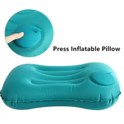 1PC Portable Press Inflatable Pillow Outdoor Travel Pillow Waist Pillow Neck Protector Inflatable U Shaped Pillow For Airplane