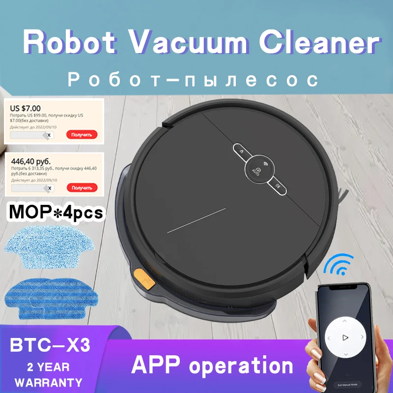 

3 in 1 APP Remote Control Robot Cleaner Smart Super Quiet Sweeping and Vacuuming Sweeper Cleaning Machine for Home Office Use