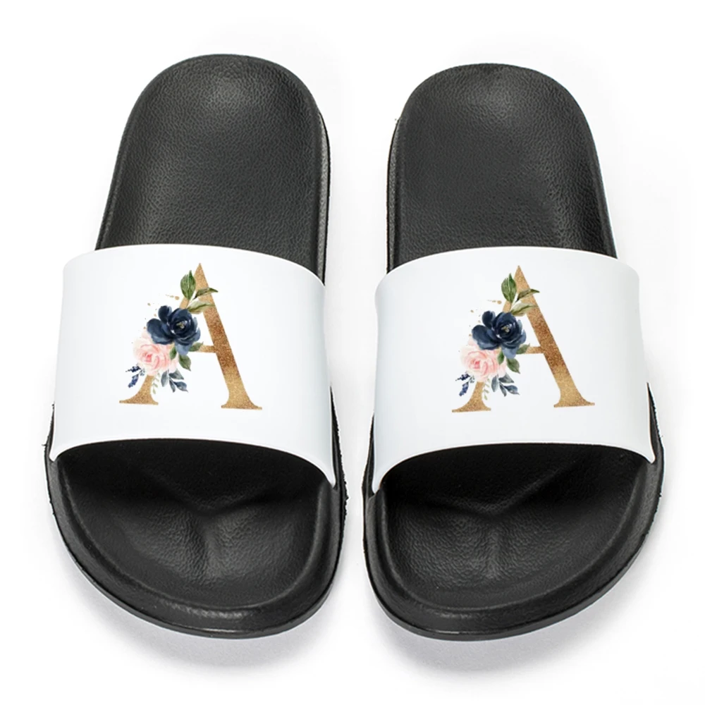 

2024Letters Printed Women Slippers Slippers Summer Sandals Non-Slip Flat Beach Shoes Girls Bathroom Flip Flop Indoor Slipper