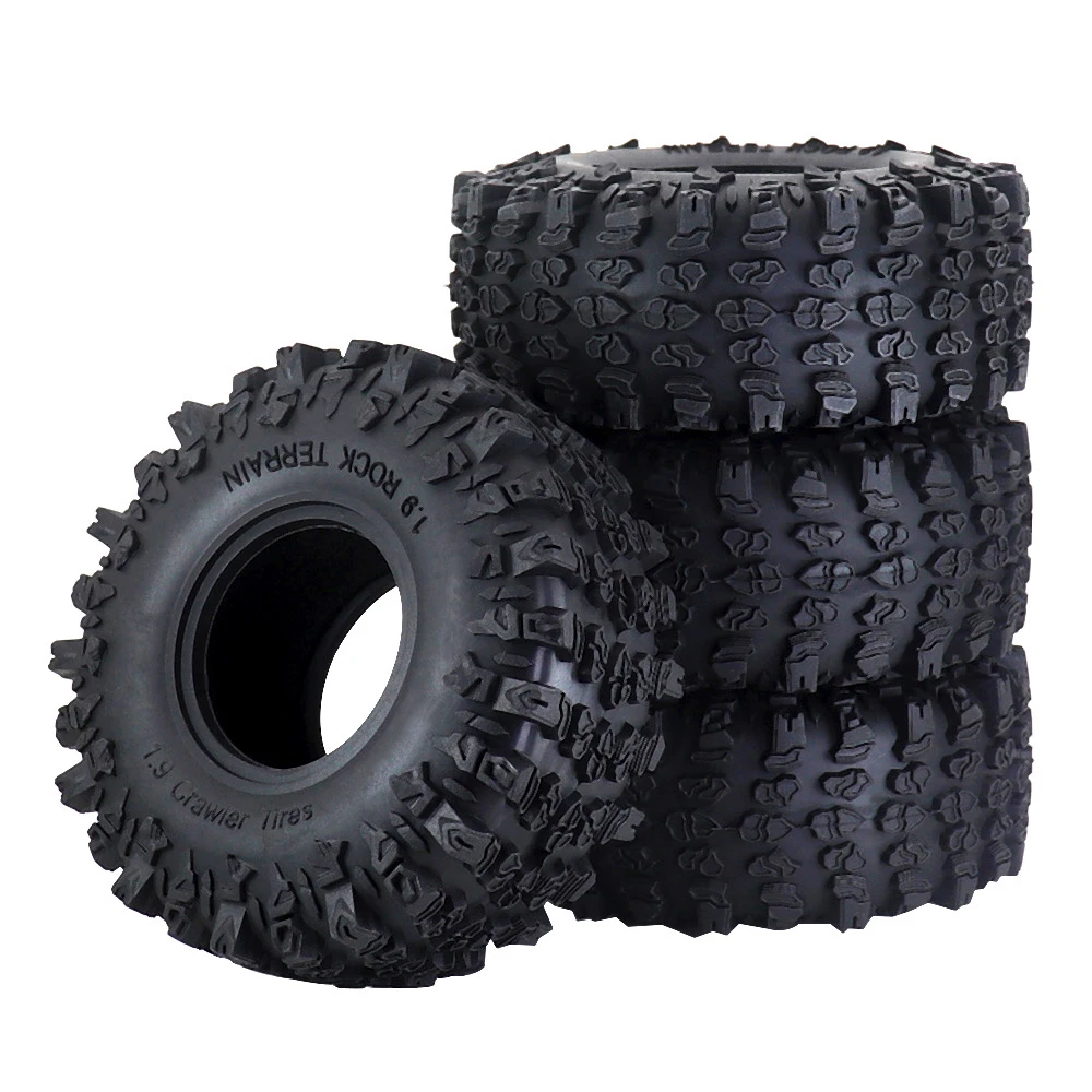 4 stücke 1,9 Zoll Gummi Reifen 118*45mm Für 1/10 Rc Crawler Auto Traxxas Trx4 Axial Scx10 Wraith Wrangler Rc4wd Yikong Rgt 1,9 Rad