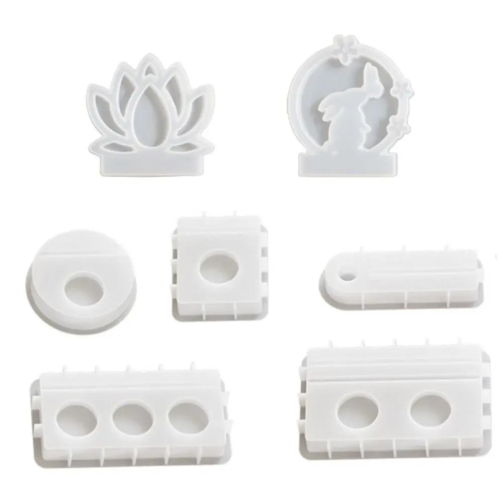 イースターウサギ蝶キャンドルホルダー型透明 DIY シリコーン型セラミック石膏蓮の花樹脂キャンドルホルダー金型