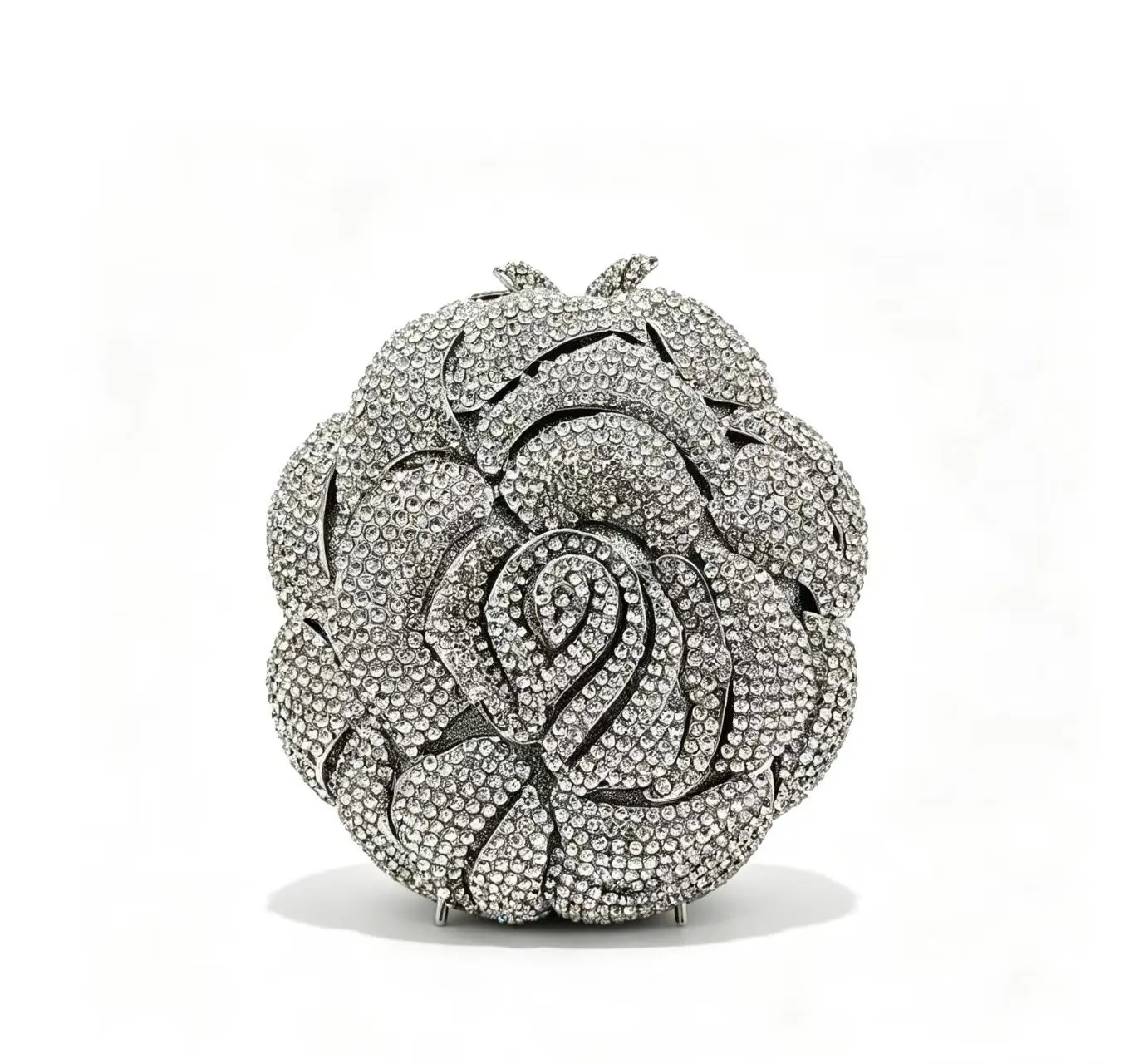 Flower-shaped dinner bag Evening  Diamond-encrusted dinner  Ladies clutch bag