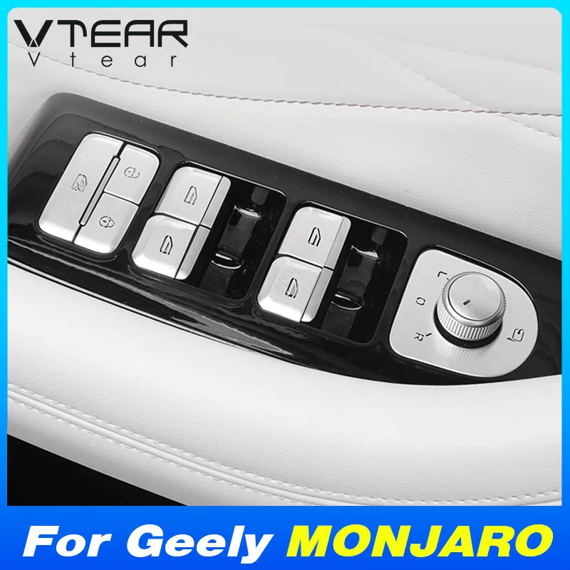 Vtear Car Central Control Switch Button Cover Steering Wheel Glass Lifting Panel Accessory For Geely Monjaro Kx11 Manjaro 2024