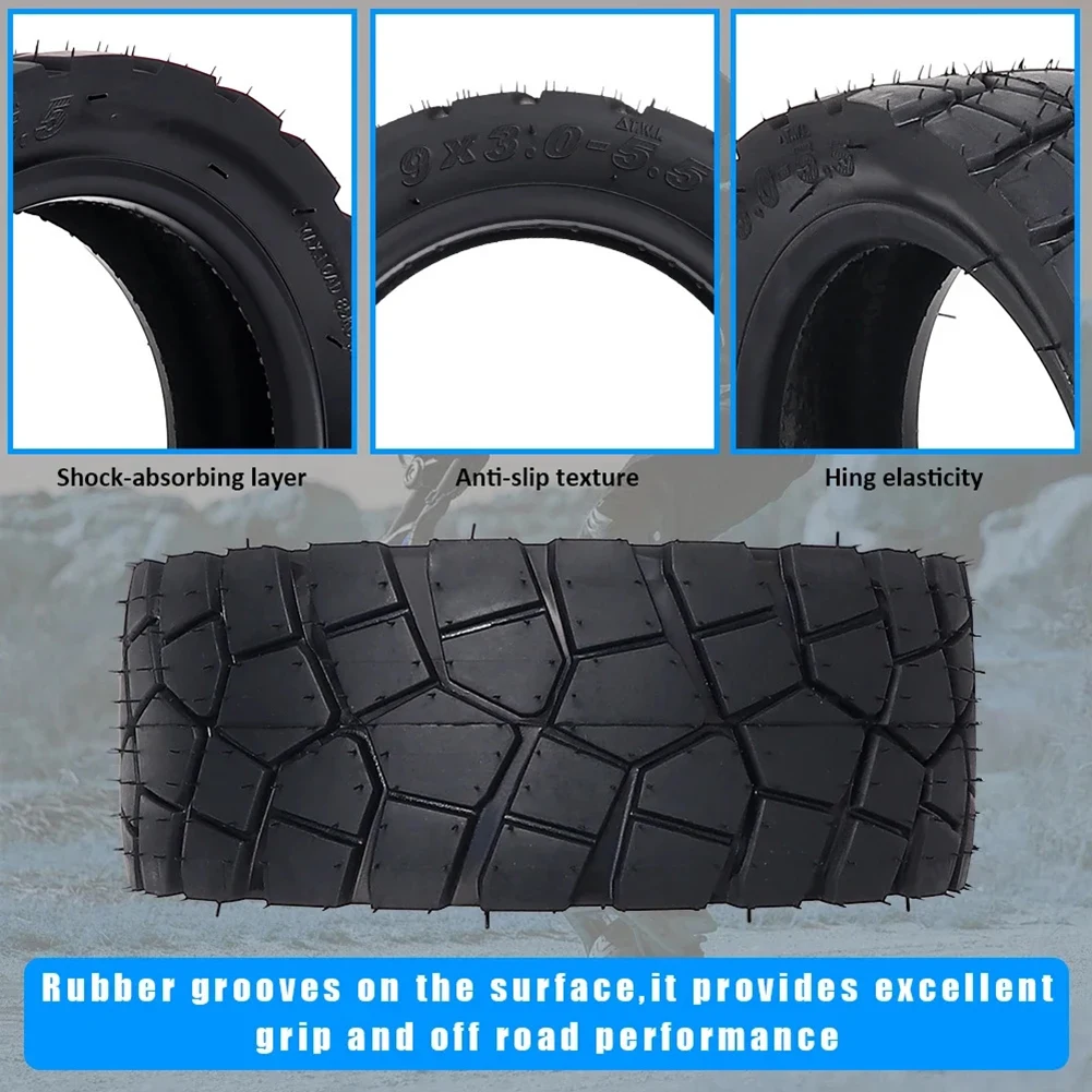 

Шина для скутера 9x3,0-5,5, 9-дюймовая бескамерная шина, размер 208x77 мм, черная бескамерная шина, легкая замена, шина с хорошим захватом