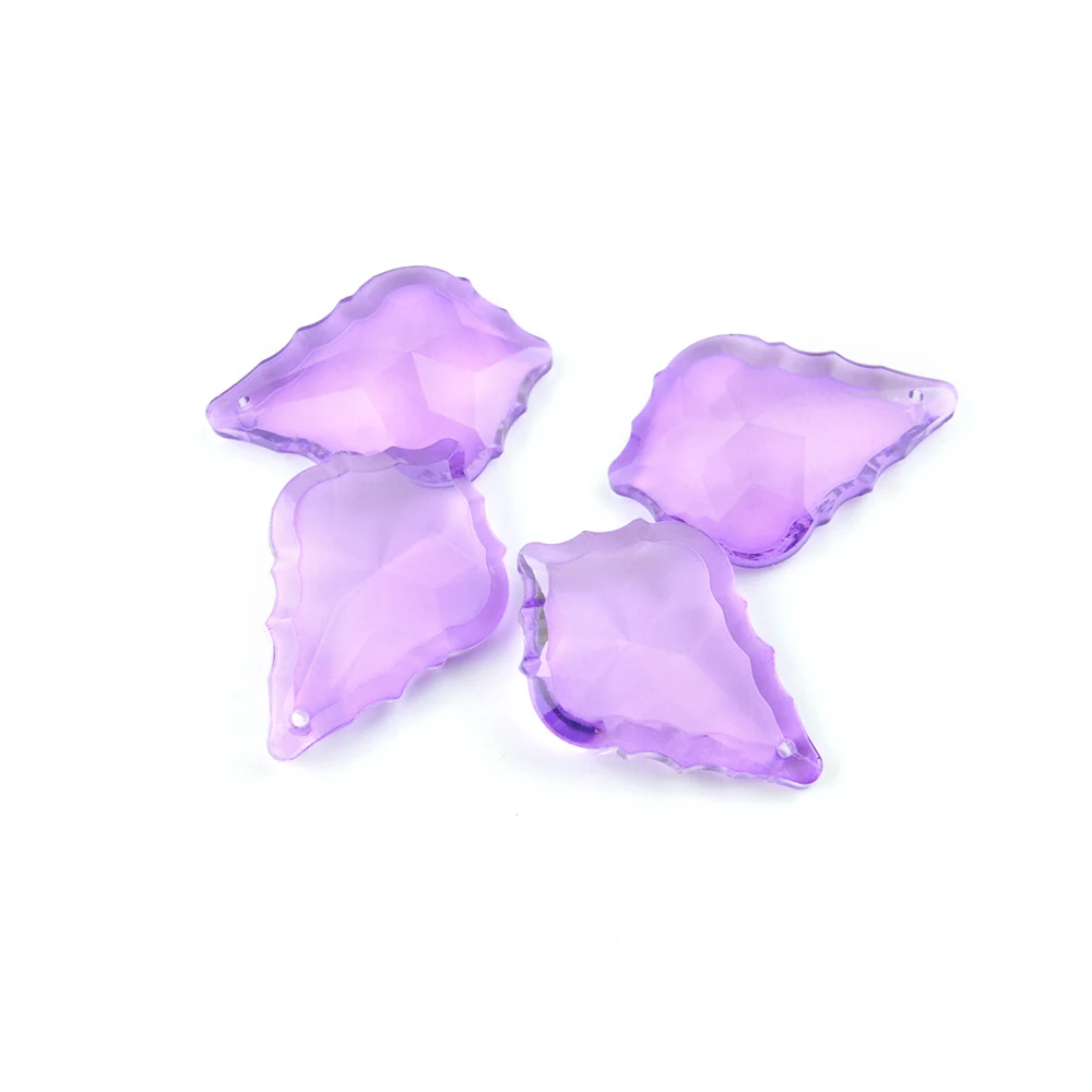 

Crystal Maple Leaf Violet 38mm/50mm/63mm/76mm Glass Lighting Chandelier Prism Parts Chandelier Pendants For Home Decor