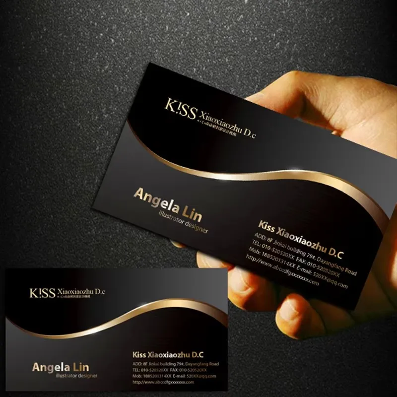 

Business High-End Personal Business Card Custom 0.38mm Brushed Local Gold PVC Business Card Custom 200 Sheets / Set