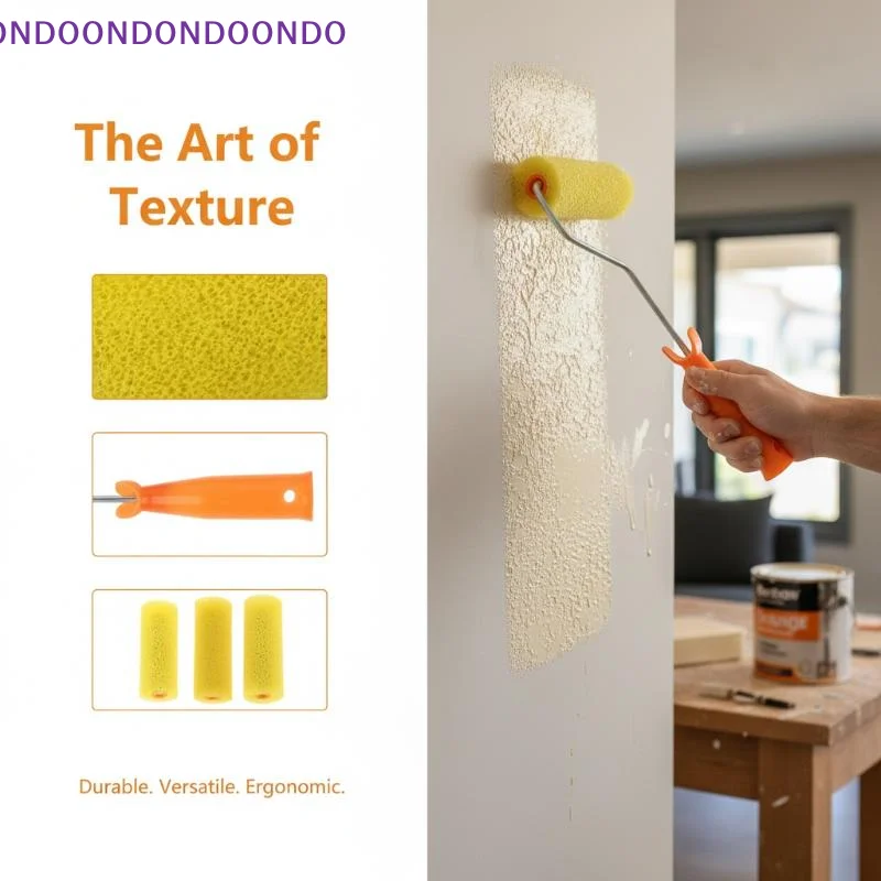 Portable Sponge Paint Roller Set For Texture Art Wall Creation Reusable for DIY Home Decoration Renovation