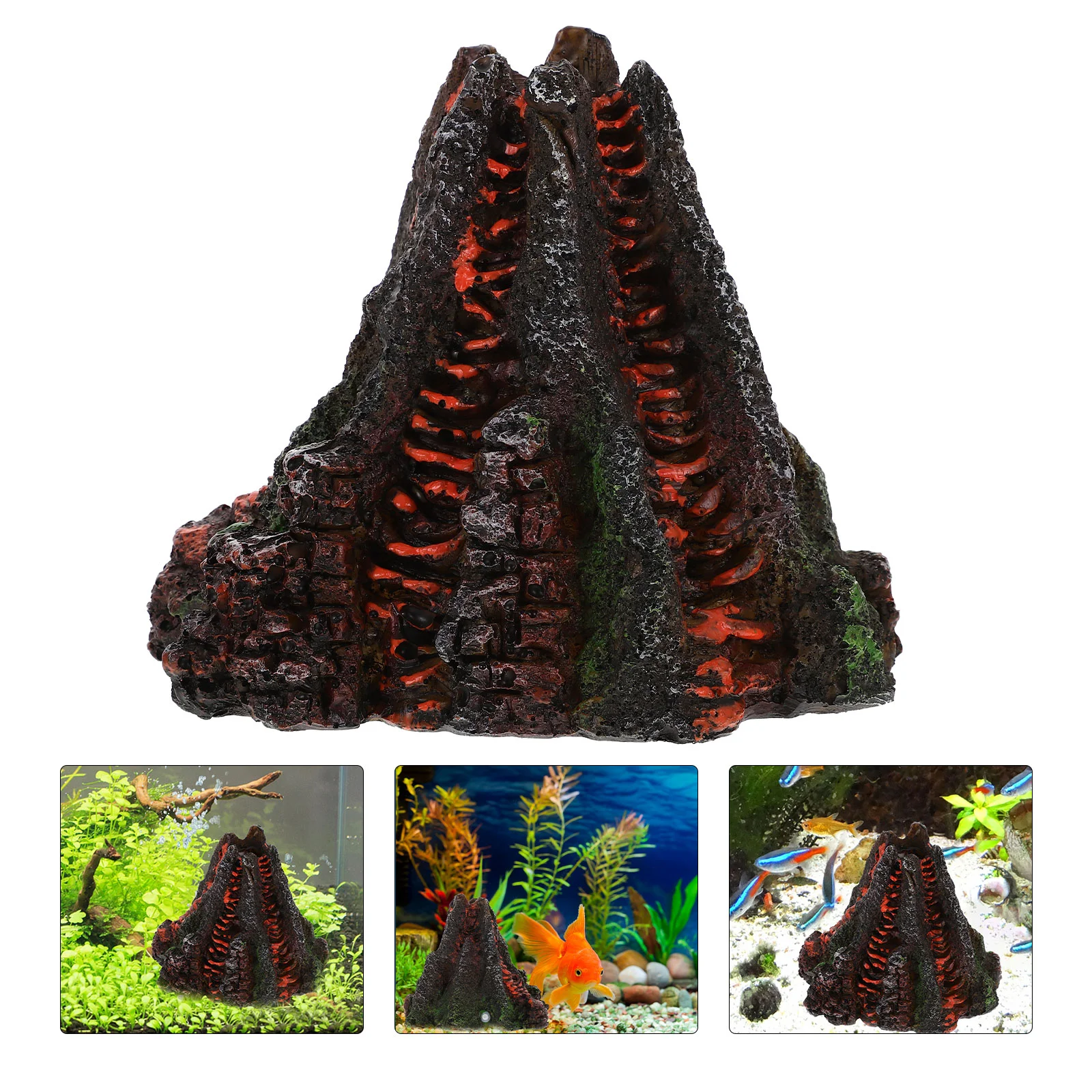 

Pneumatic Volcano Ornaments Fish Tank Underwater Adornment Aquarium Resin Craft Decor for Miniature