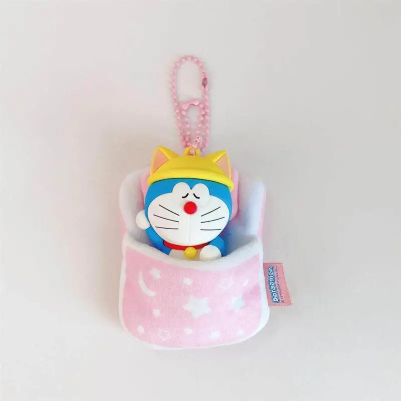 Anime Doraemon Three Dimensional Plush Sleeping Bag Toy Bag Keychain Decoration Pendant Couple Backpack Pendant Birthday Gift