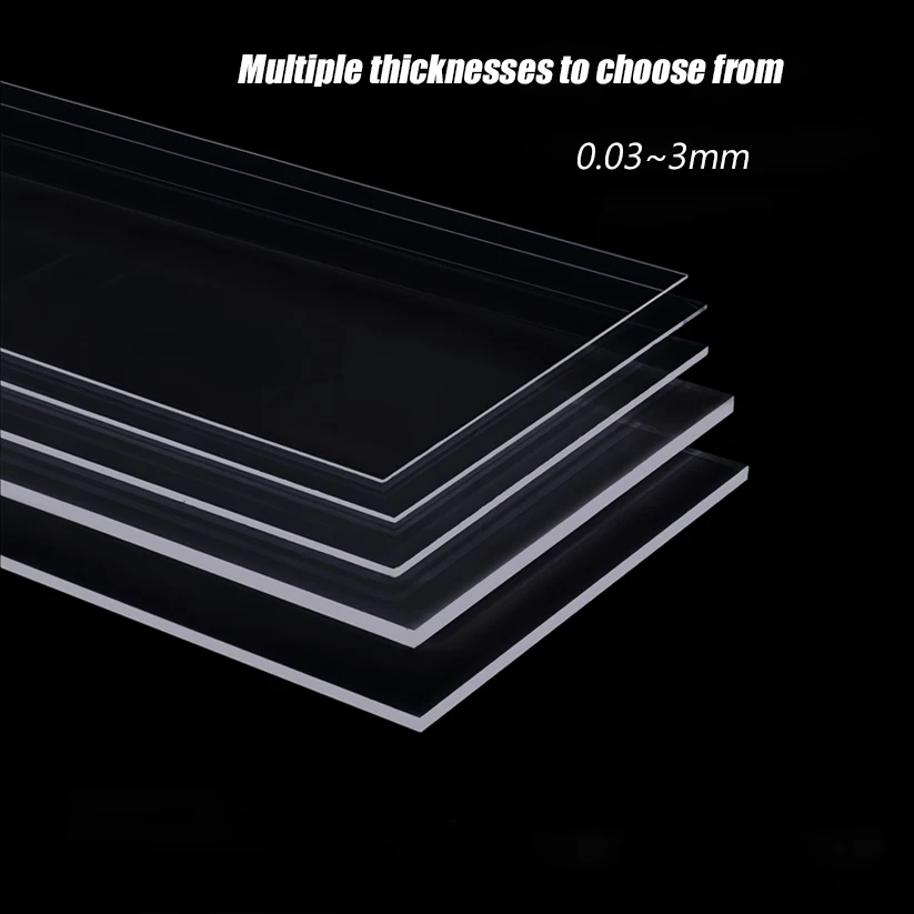 0.3~3mm Thick High Transparent Polyvinyl Chloride Plate Clear PCV Plastic Sheet DIY Handmade Model Material Accessories