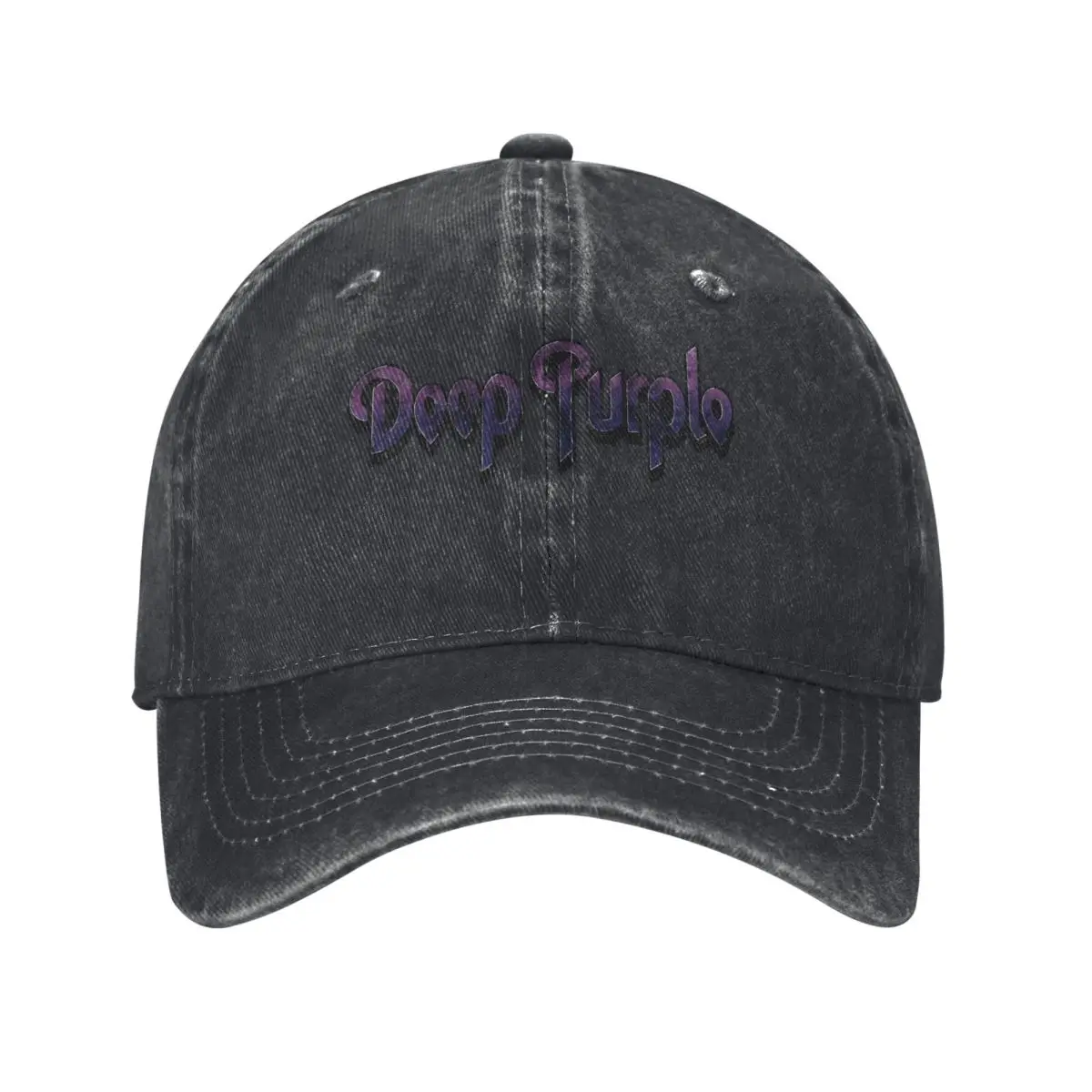 

Deep Purple, Vintage Logo, Retro Band Print denim Hat Durable for All Seasons Golf Hat Men's Baseball Cap