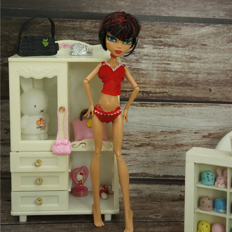 1/6 magro monstro boneca diy vestir roupas coloridas dança boneca vestido casaco camiseta com decorações coloridas para jogar criativo