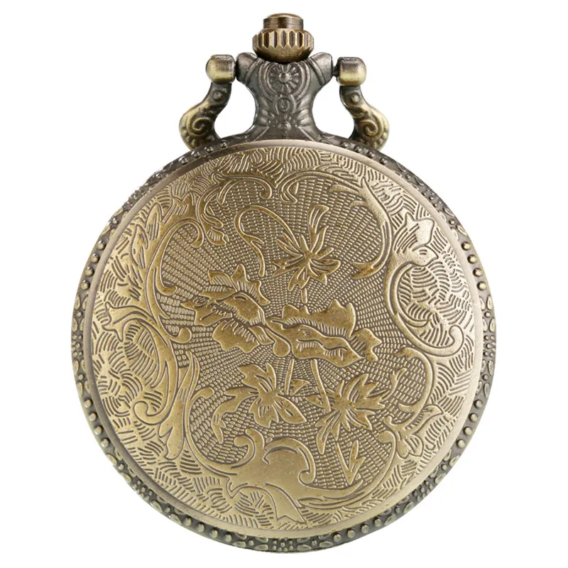 Montre de poche analogique à quartz avec collier pour hommes et femmes, joli motif de théâtre antique, horloge de chasseur complet avec numéro arabe, rétro