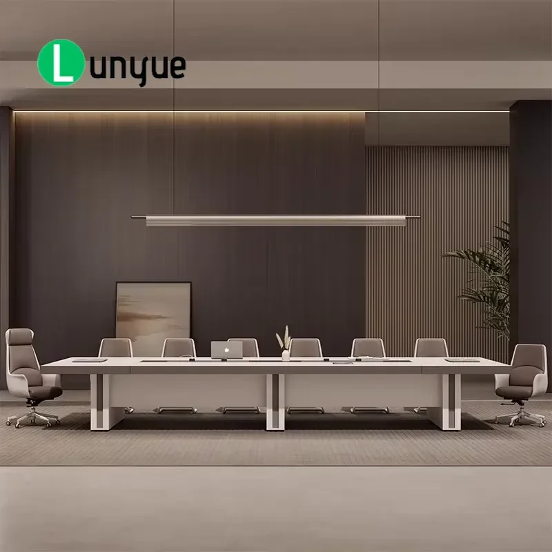 Light Luxury Modern Minimalist Office Desk Conference Table with Socket High End Design for Home Office Meeting Room