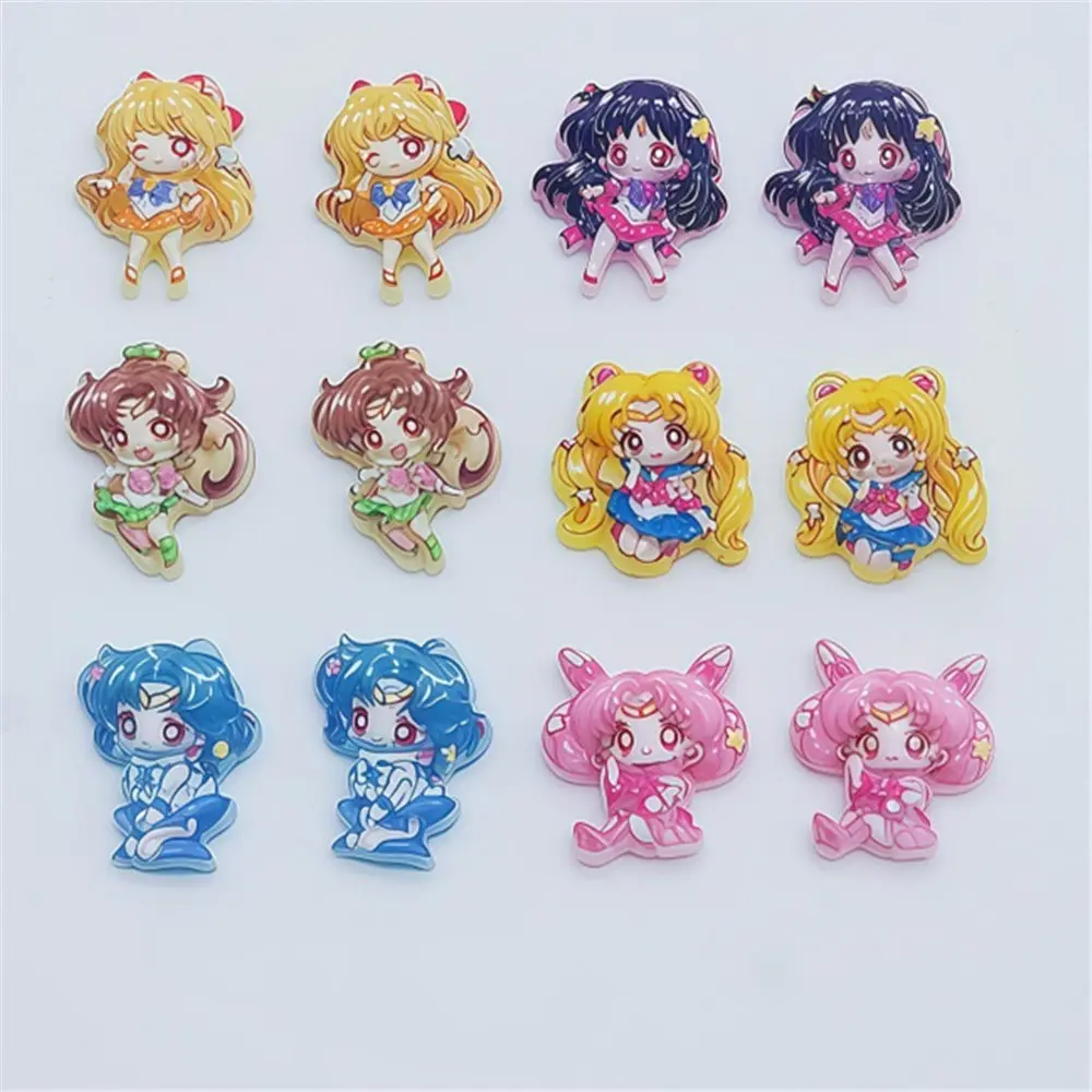 20個入り レジン製 ミニセーラームーン 月野うさぎ ネイルチャーム アート フラットバック アクリル フィギュア DIY ミニチュア デコレーション クラフト