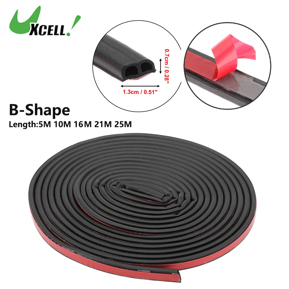 

UXCELL Universal Car Weatherstrip Weather Stripping Edge Trim Seal Strip Self Adhesive Weather Seal Strip for Car Door Window