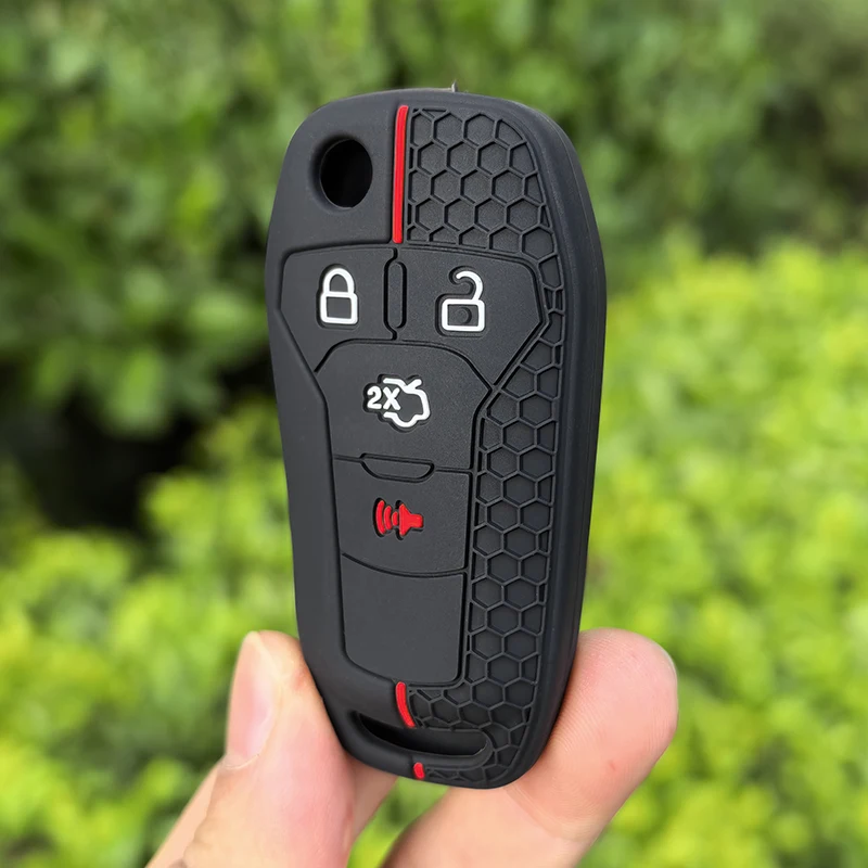 Silicone Car Remote Control Keyless Entry Fob Case Cover Key Holder For Ford Fusion Ka GM 2020 2014 2015 2016 2018 view 3