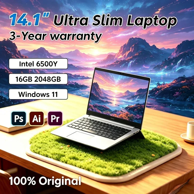 

2026 Resplendent Mobile 14.1 Inch Laptop Intel 6500Y RAM SSD Windows 11 Fingerprint Unlock Enameled Corporate Entrancing