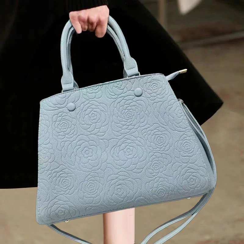 Ladies' Camellia Vintage Tote Bag with Large Capacity and Multiple Separations for Flower Storage, Business Shoulder Bag