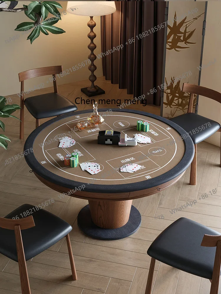 Egg special table automatic high-end lifting coffee table new Chinese solid wood poker chess and card table combination