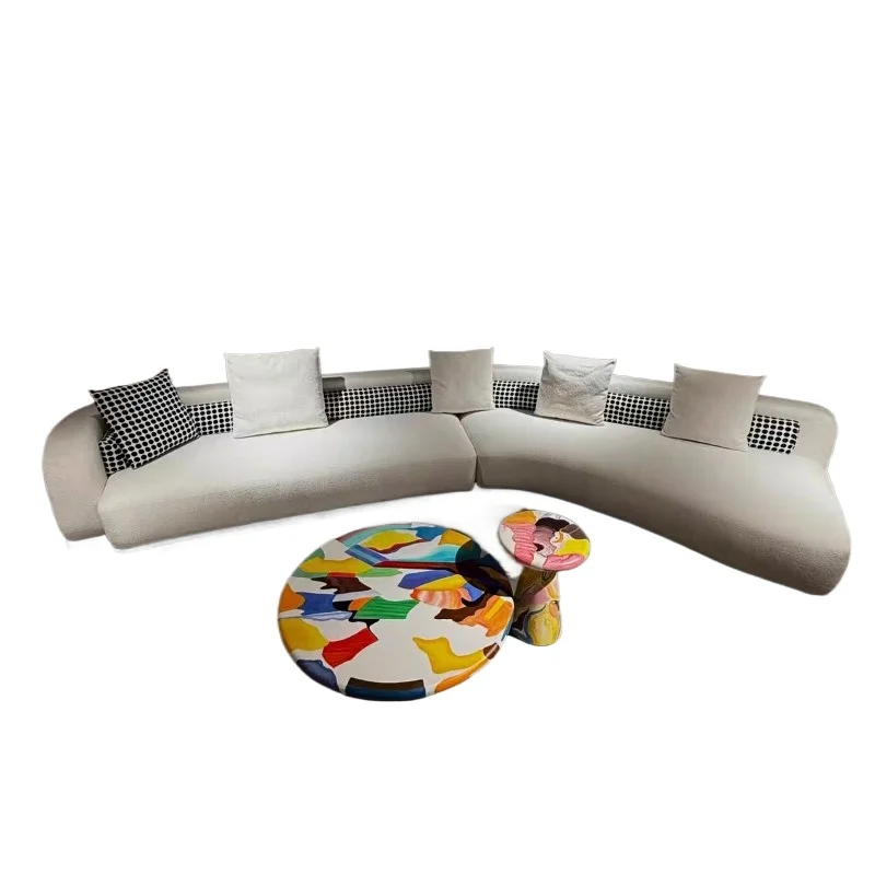 

Italian minimalist special-shaped combination sofa art modern light luxury villa large flat floor sofa