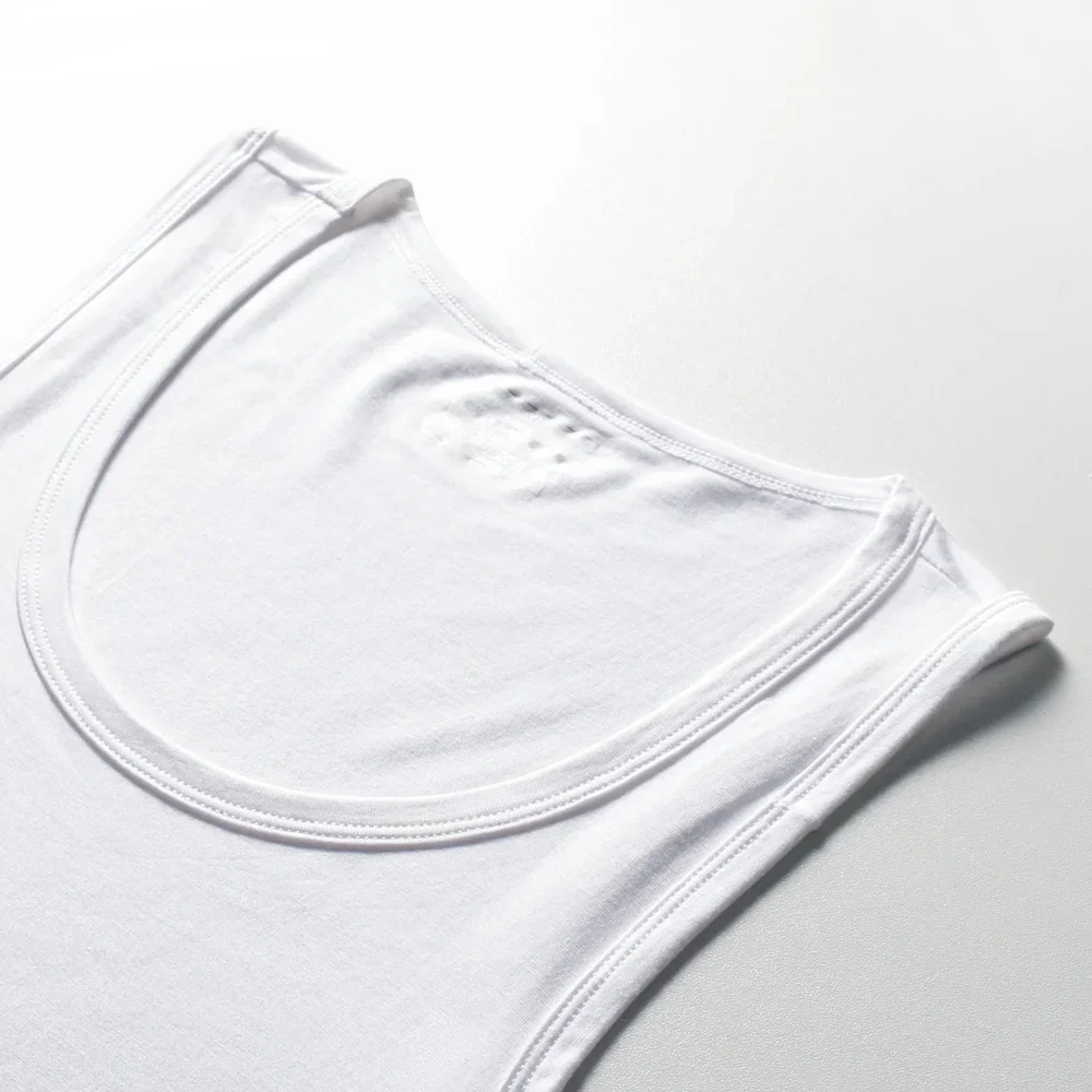 Men's tank top summer fashion slim-fit hurdling sports fitness Modal inside wearing a white undershirt with a base for men tight