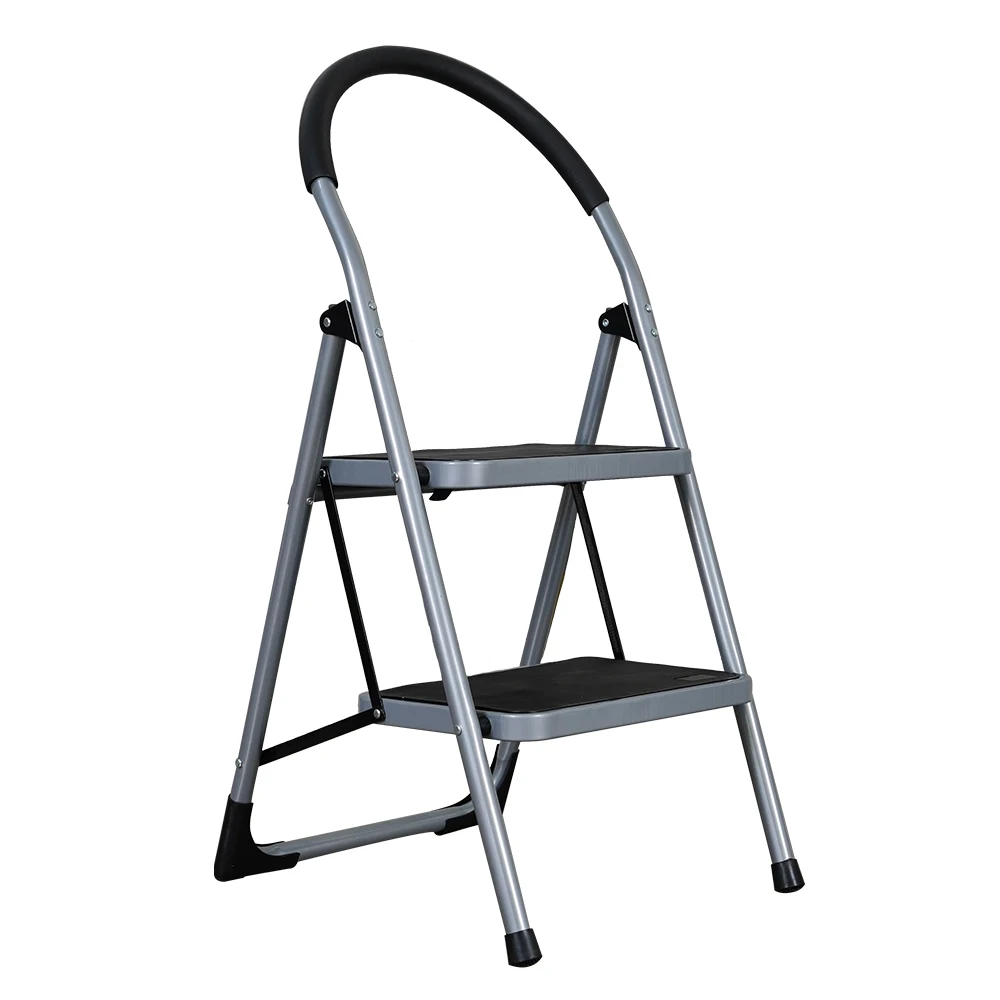 High Quality 2 Step Ladder Thickened Step Aluminum library ladder for Kitchen Household office use