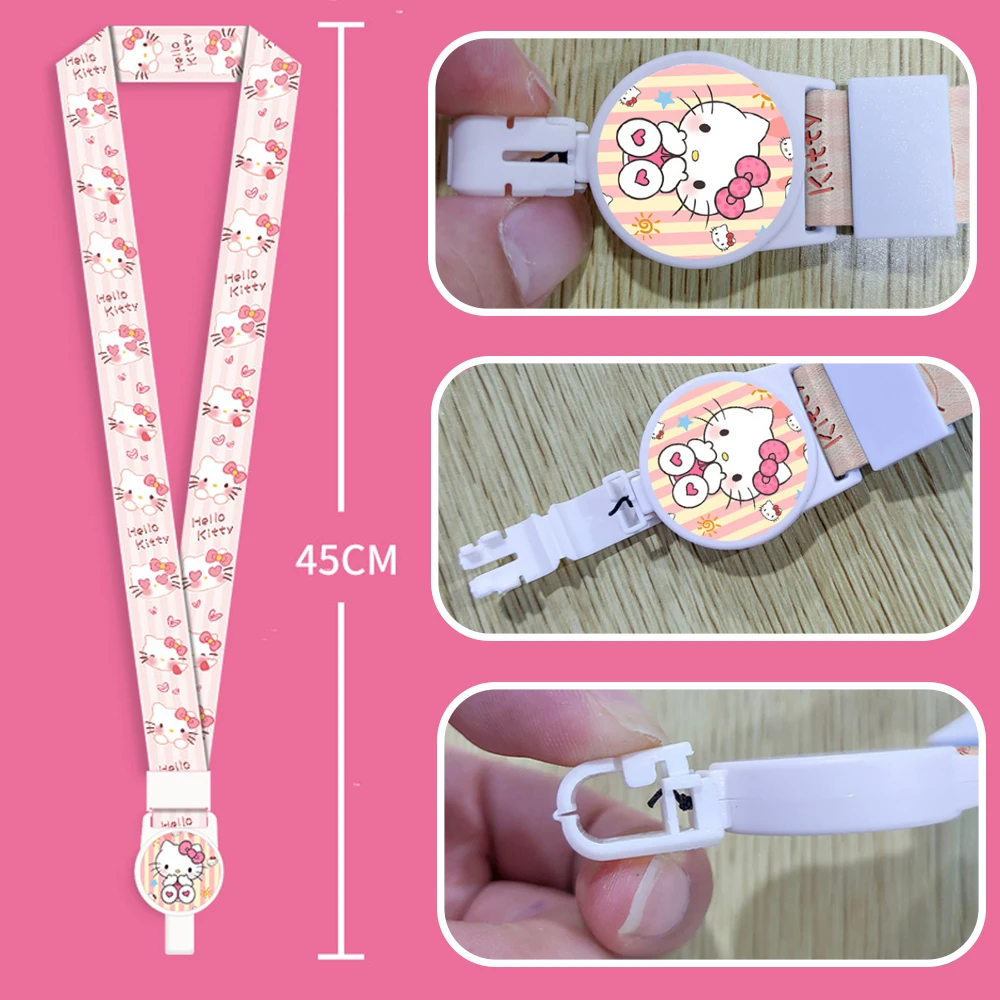 Cartoon Hello Kitty Card Case Kawaii Kt Cat Work Bus Card Holder with Lanyard Gifts Toys view 4