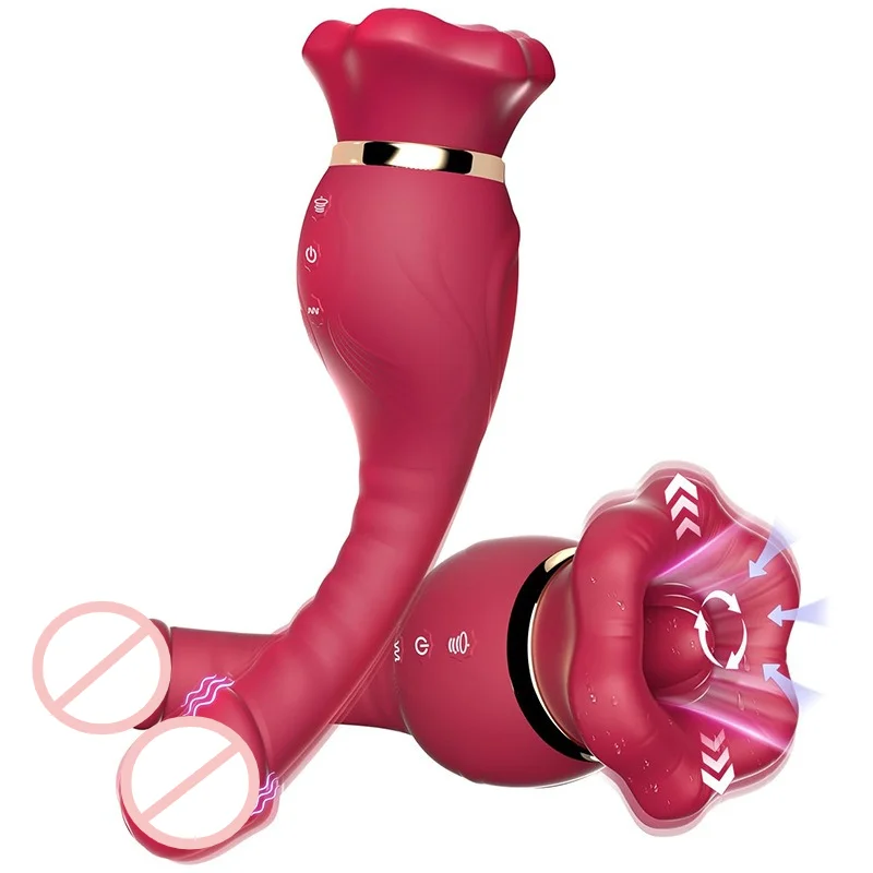 LDS Magic Flower Design Suction Rotating Tongue Licking Vibrator Multi Modes Private Care Massager