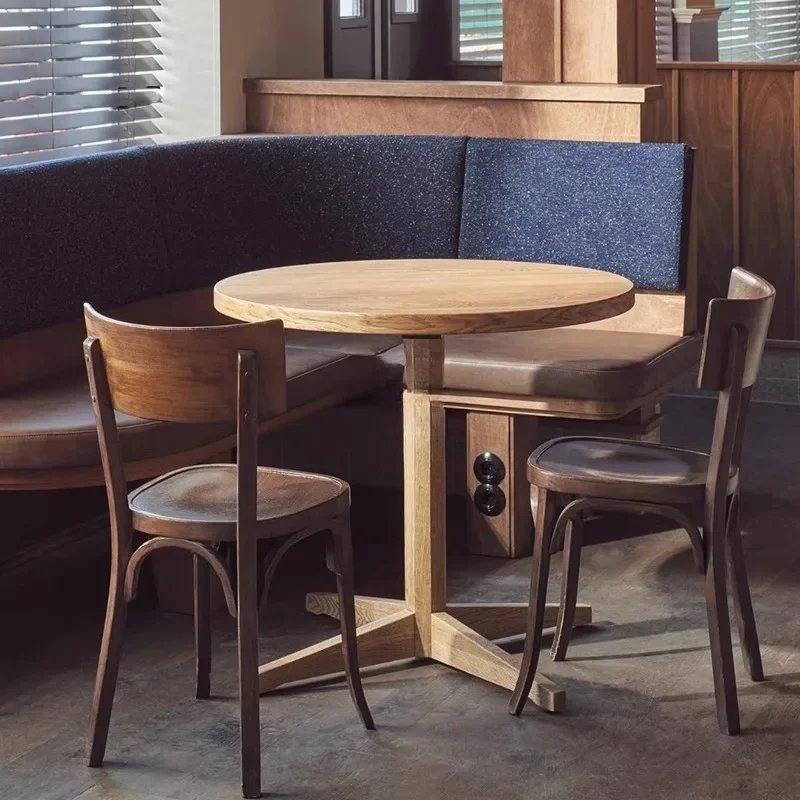 Solid wood coffee  squareasual small dining table small round restaurant table