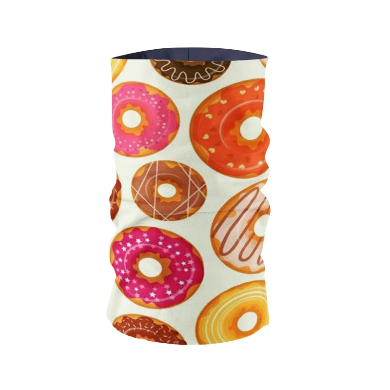 Food donut headscarf fun printing women's hijab scarf summer neck magic tubular headdress cycling wristband face headscarf