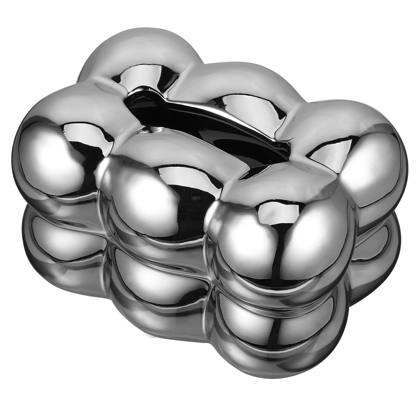 صندوق مناديل سيراميك مصمم على شكل فقاعات إبداعية، حامل مناديل سطح المكتب، سعة كبيرة للحمام وغرفة النوم والمكتب المنزلي #2