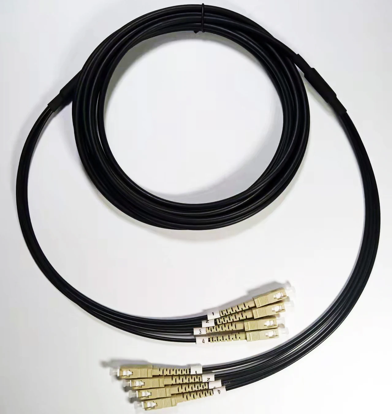 TPU Field Armor Optical Multi-Mode OM3 10g 4-Core Ultra-Flexible Fiber Optic Patch Cord Wear-Resistant LC to SC-FC-ST 1m, 2m, 5m