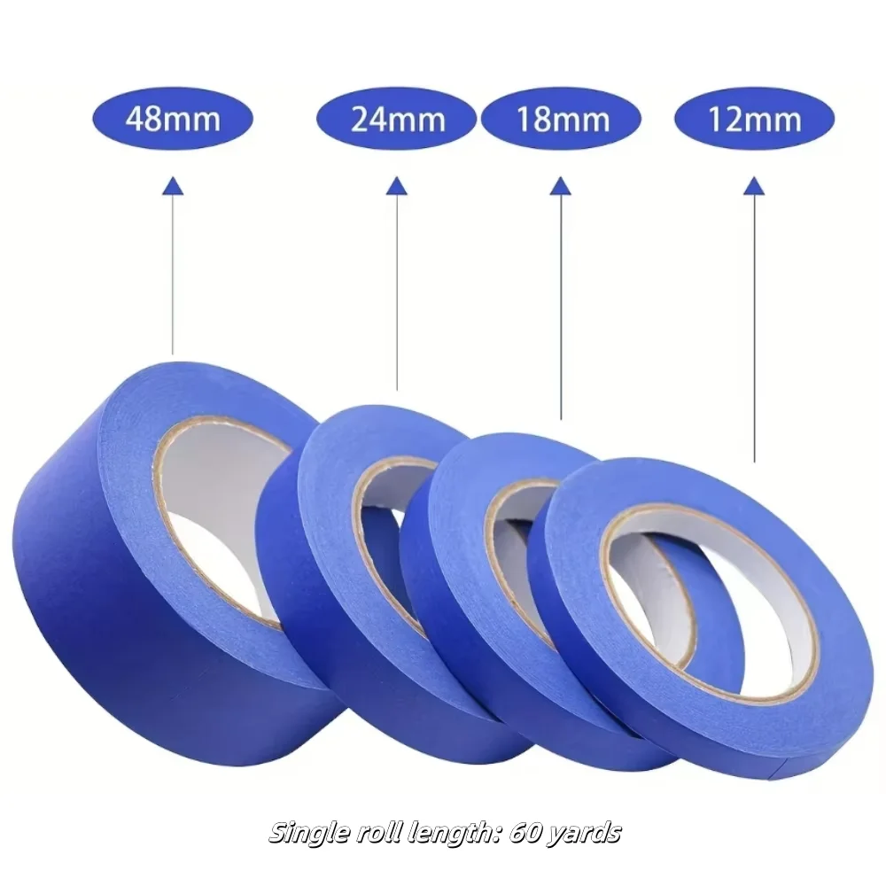 4 Roll/Set Paint Tape Multi-Surface Masking Easy Removal Paint Tape Security Wall Painting Crafts Art Construction Home 20m/Roll