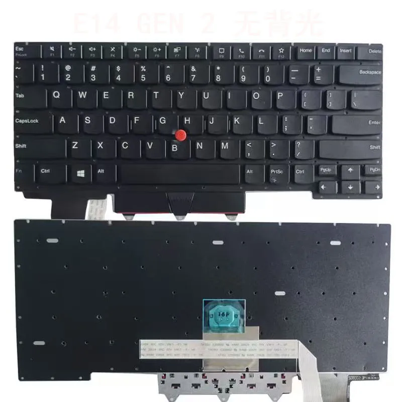 For Lenovo Thinkpad E14 Gen2 Black Color US Layout Keyboard