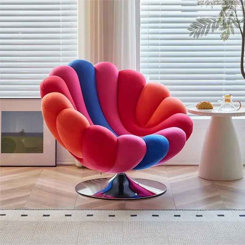 Nordic designer creative single sofa leisure chair living room bedroom balcony color rotating lazy chair