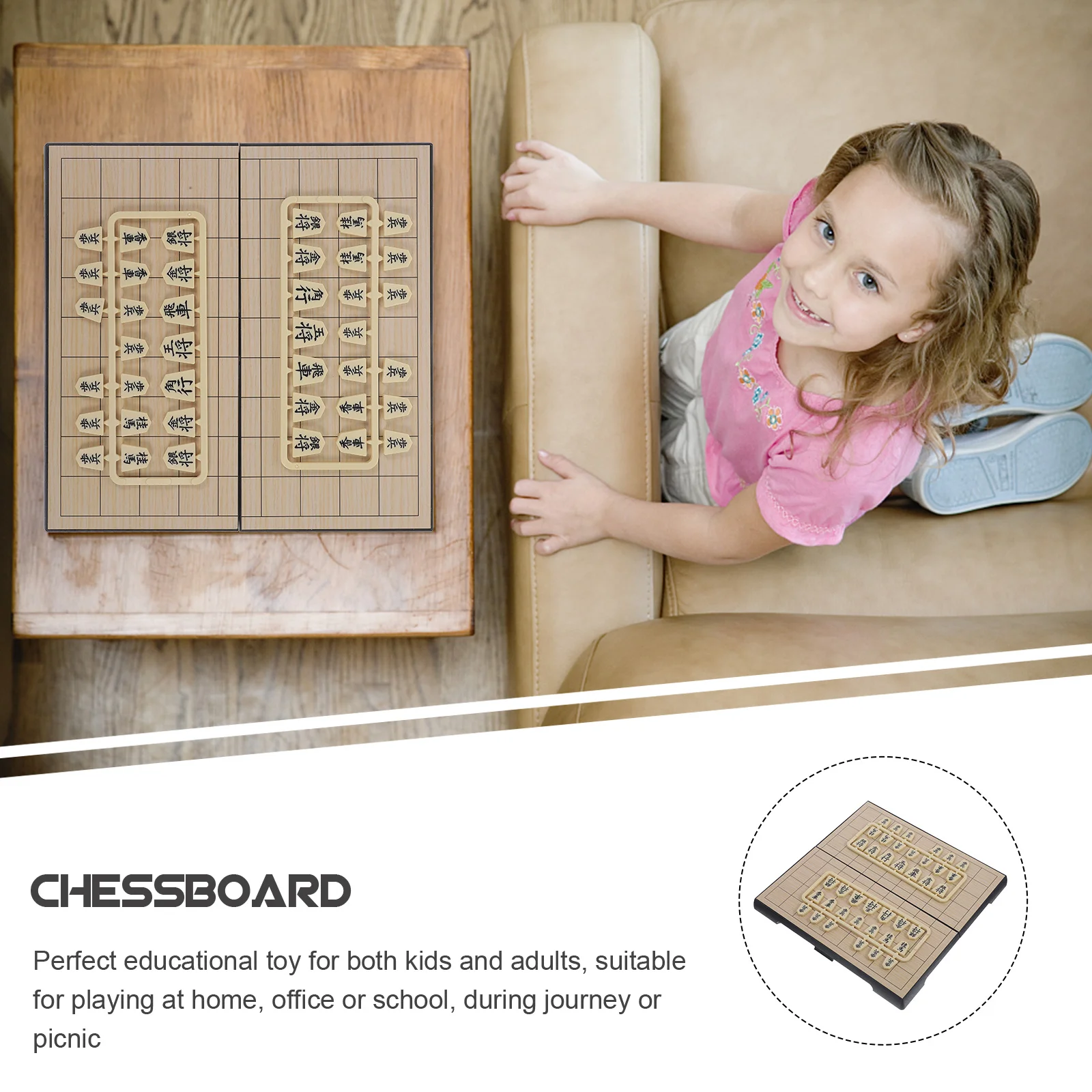 1Pcs Folding Magnetic Japanese Chess Board Strategy Game for Traveling Plane Train Bus Educational Game for Adults