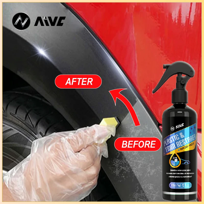 Car Plastic Trim Rubber Restorer Back To Black Gloss Spray Plastic Long Lasting Polish Renovator Cleaning Coating Car Detailing