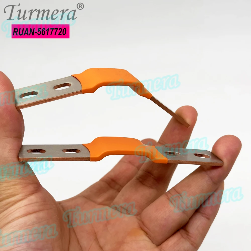 Turmera 12V 24V 48V Flexible Copper Busbar Connector Hole to Hole 74mm 56mm 2mm 4mm 300A for 280Ah 320A 360Ah Lifepo4 Battery view 4