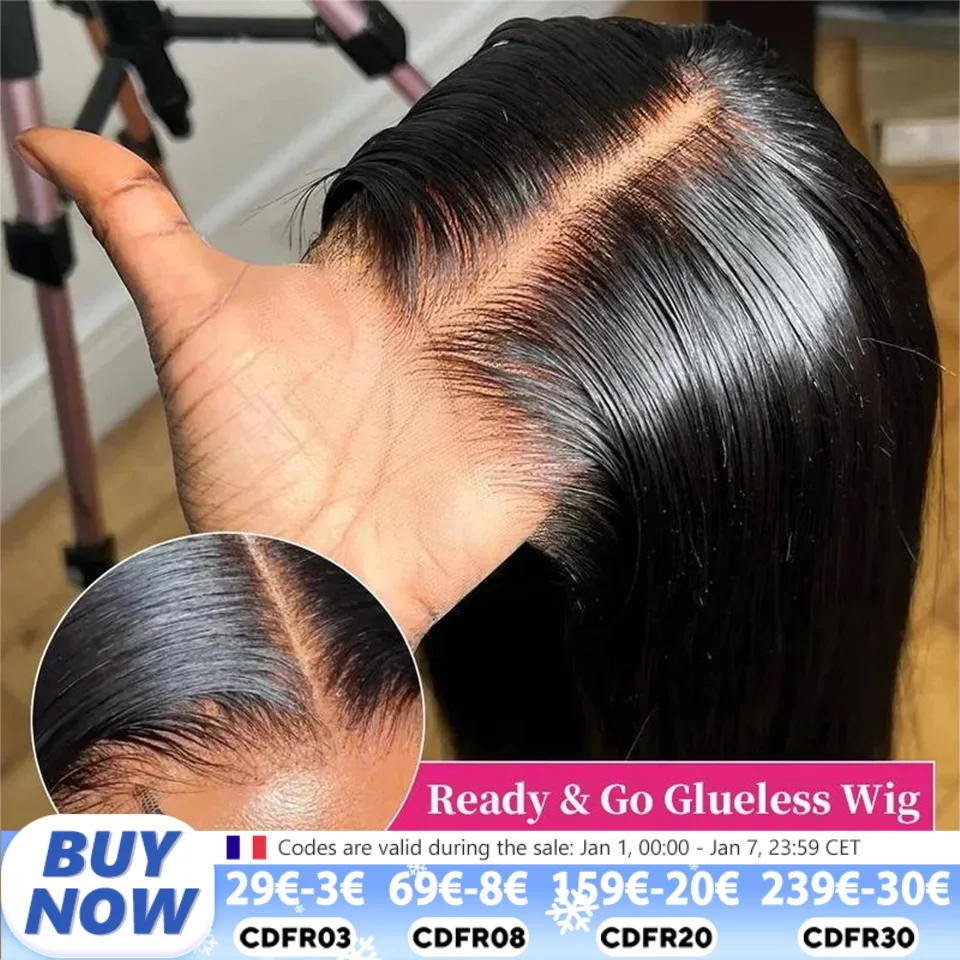 Wear And Go Glueless Wig 30 32 Inch Bone Straight Lace Front Wigs Human Hair Pre Plucked 5x5 HD Transparent Lace Closure Wigs