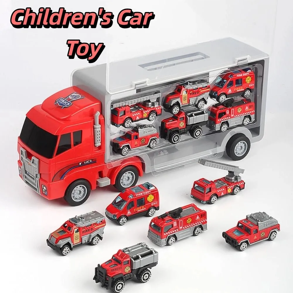 Zabawny pojazd inżynieryjny, samochód, pojazd budowlany, czerwono-niebieski, zabawki budowlane, ciężarówka, pojazd transportowy, model symulacyjny, samochód dla dzieci.