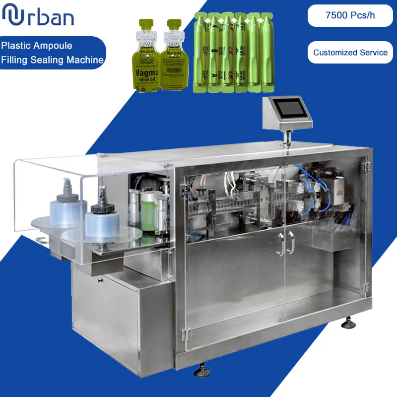 2 Filing Nozzles Heads Small Dosing Filler Full Automatic Plastic Ampoule Liquid Filling Sealing Machine