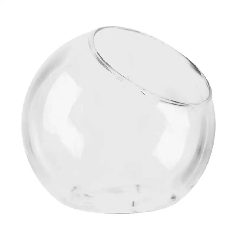 Image of Fioriera terrari vetro rotondo terrario ciotola per pesci pianta vaso vaso vaso per piante d'aria contenitore per decorazioni per la casa in vetro Display cod004