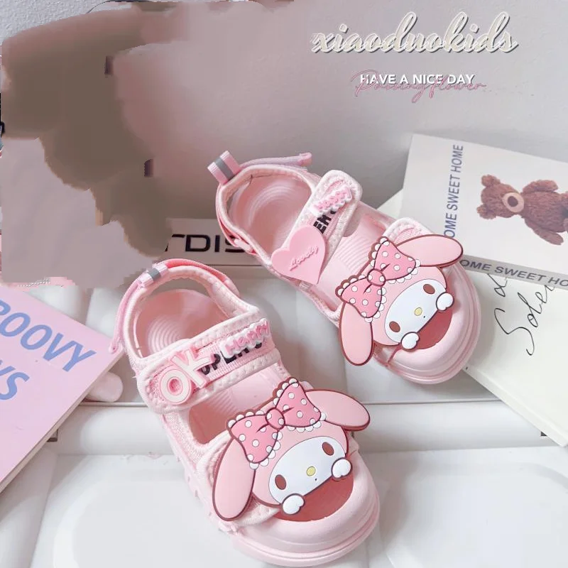 

Cute Sanrio Hello Kitty Kawaii Anime Sandal Cartoon My Melody Summer New Baotou Sandals Slippers Children Casual Beach Shoes