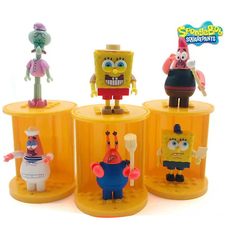정통 스폰지 밥 SquarePants 빅 스타 문어 조립 장식 수제 인형 어린이 생일 선물 장난감