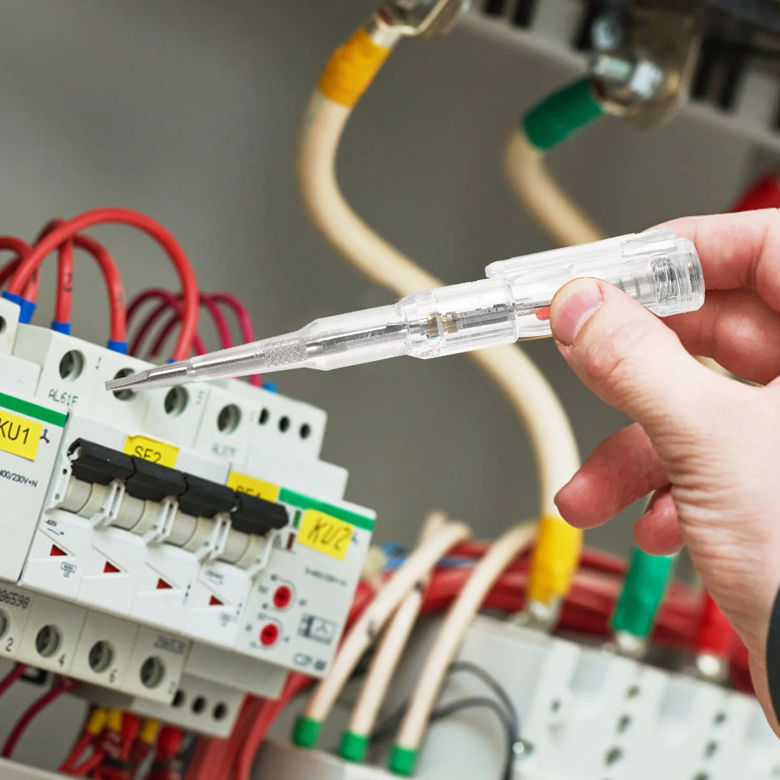 Dual Color Light Electrical Tester Pen Professional LED Voltage Screwdriver Compact Self-Test Live Wire Neutral Line Dc