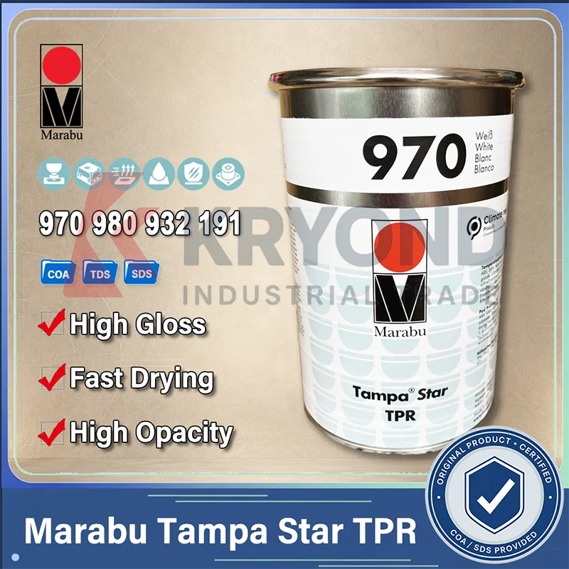 Marabu Tampa Star TPR 980 970 191 Pad Print Ink Glossy Fast Drying Chemical and Mechanical Resistance for ABS PVC PC PMMA Metal